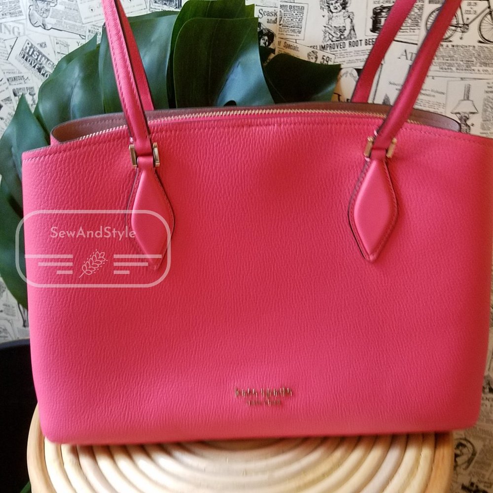 Kate Spade All Day Large, Peach Melba Leather Zip Top Tote